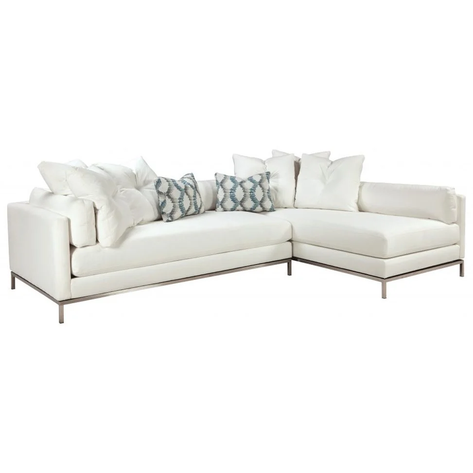 Jonathan Louis Cordoba Contemporary Sectional Sofa with Metal Base